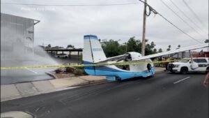WATCH:  Seaplane makes emergency landing on Phoenix road